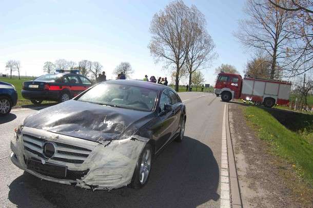 Mercedes-Benz CLS wypadek malbork kwiecien 2011
