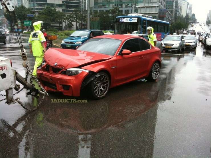 BMW 1 M Coupe crash lipiec 2011