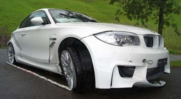 car crash third bmw 1 series m coupe crashed in switserland glo