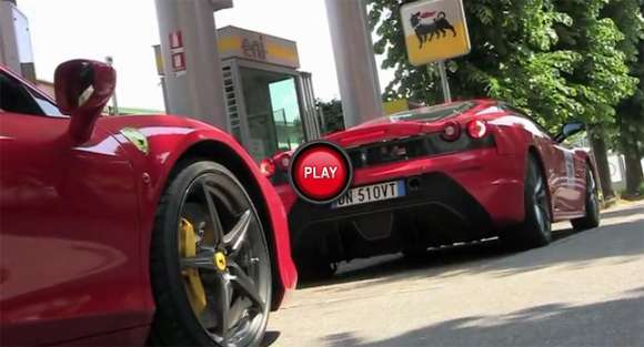 Ferrari na stacji benzynowej