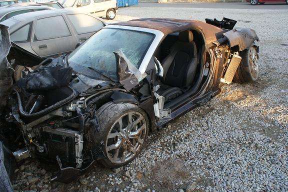 Audi R8 V10 crash poland styczen 2012