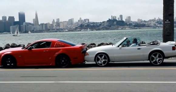 Ford Mustang vs Mustang GT vs Corvette crash