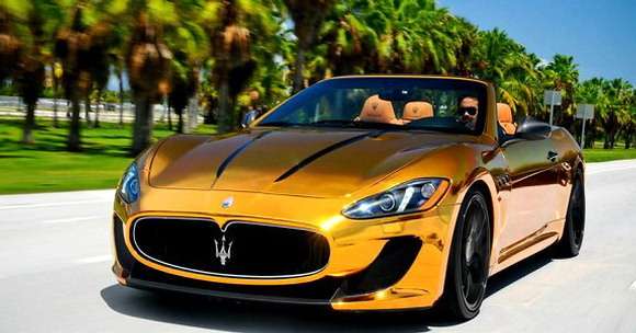 Maserati GranCabrio MC pokryte złotem