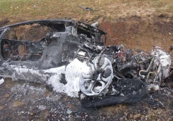 Lamborghini Aventador crash