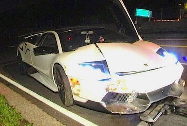 Lamborghini Murcielago SV crash