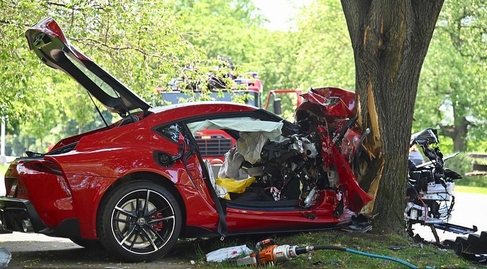Toyota GR Supra - kasacja, szkoda całkowita, wypadek