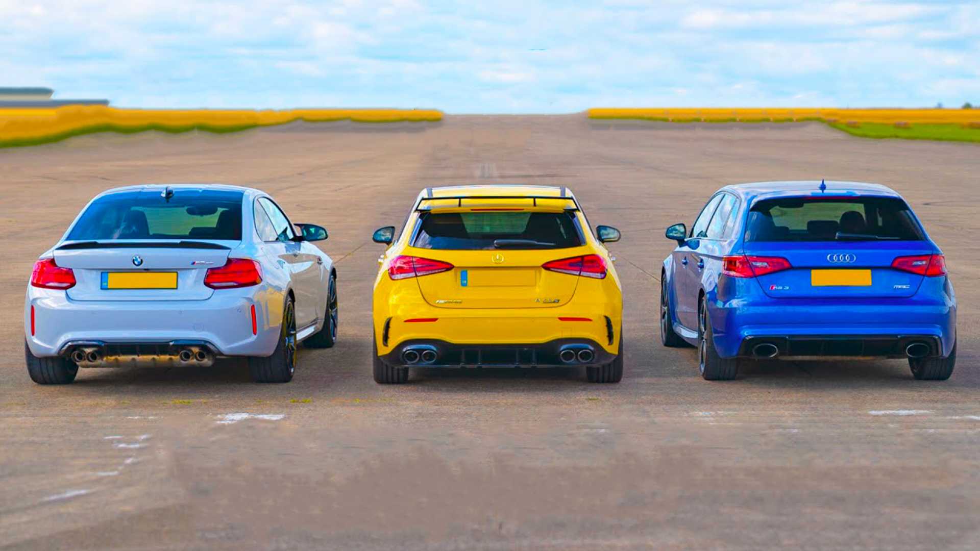 Od lewej: BMW M2 CS, Mercedes-AMG A45 S, Audi RS3
