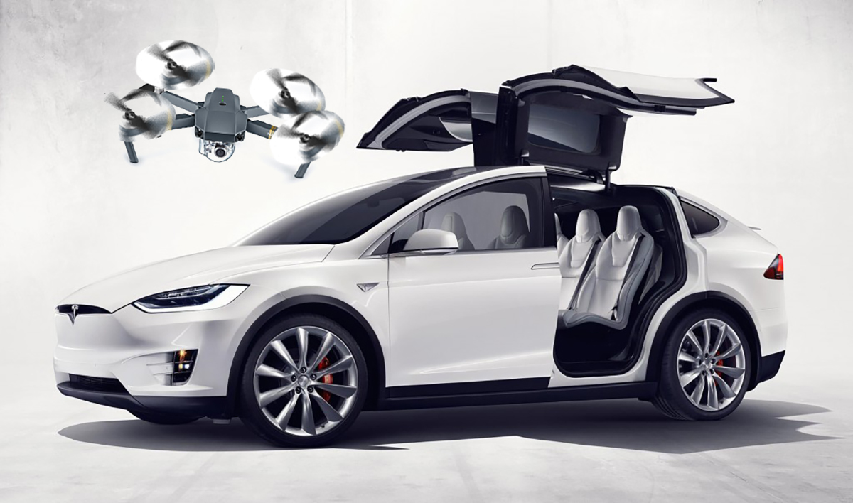 Tesla Model X dron