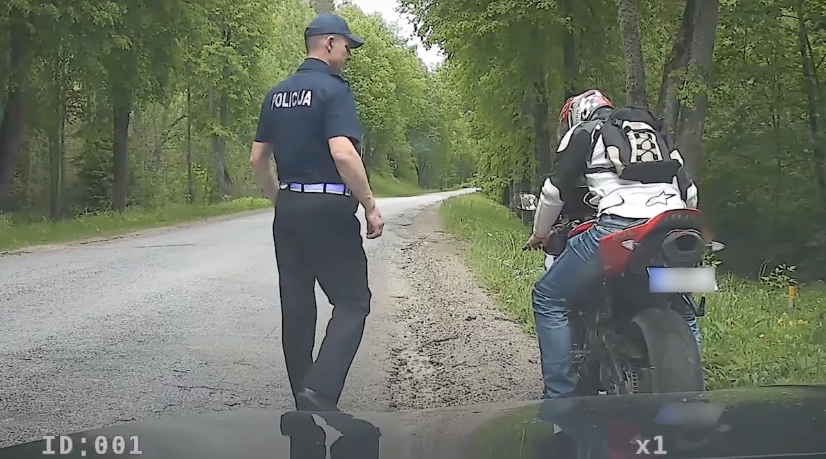 Motocyklista policja