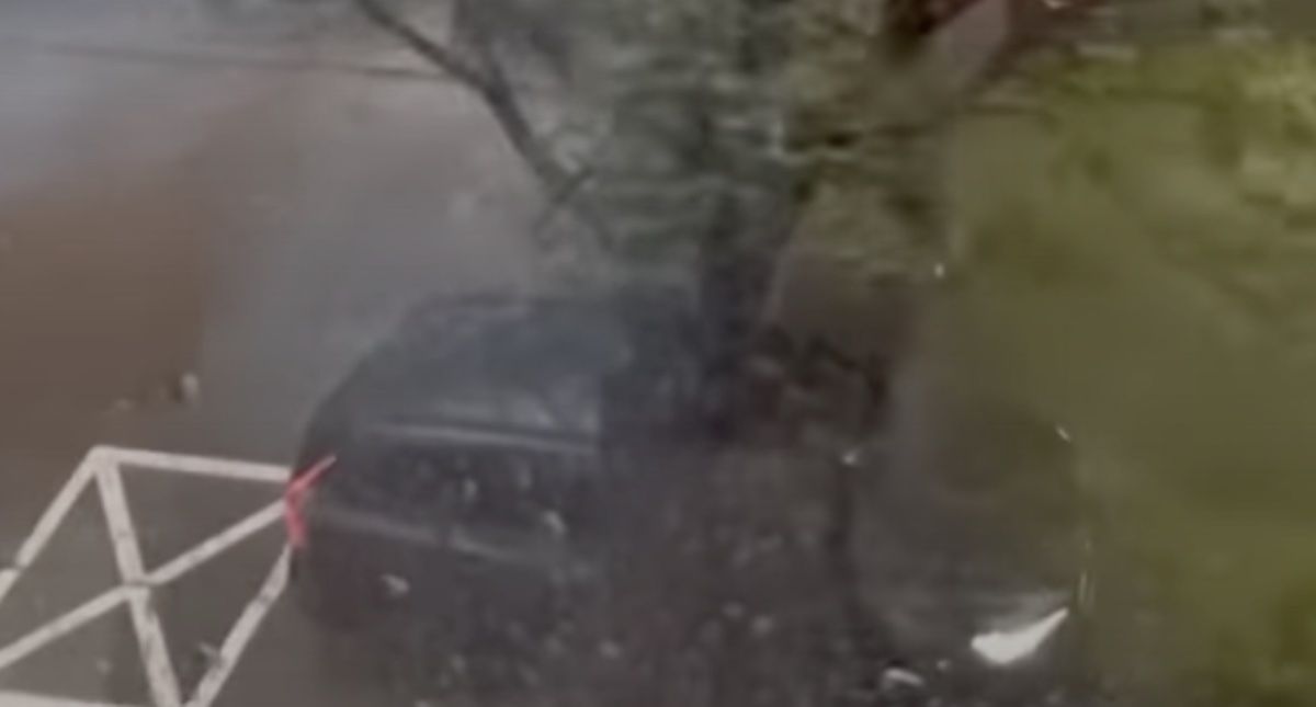 Volvo XC60 drzewo burza
