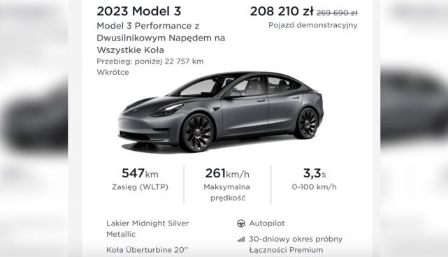 Tesla Model 3 obniżka