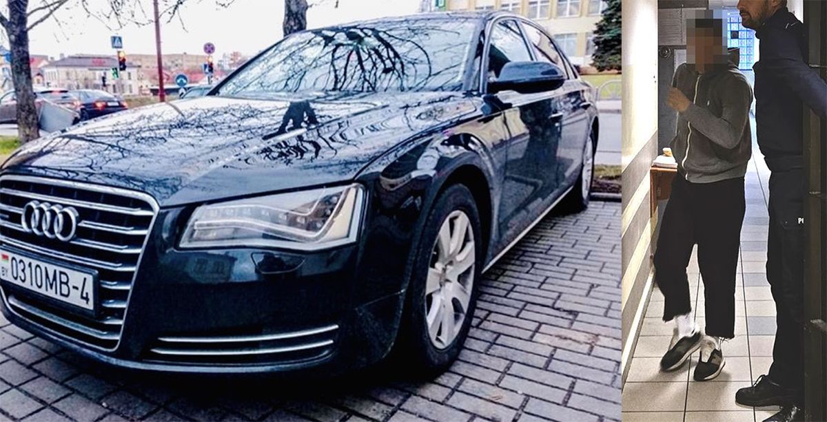 Audi A8 białorusin policja