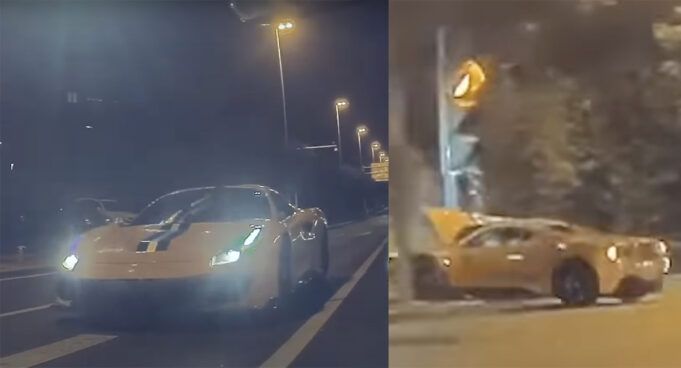 Ferrari 488 Pista wyścig wypadek