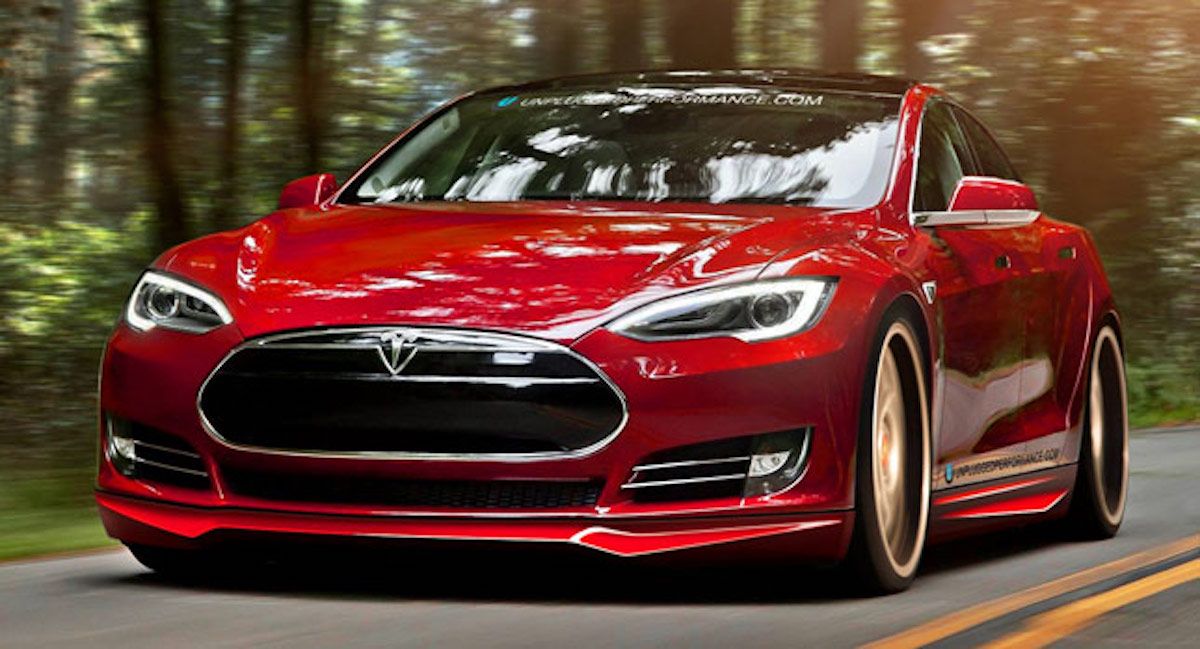 Tesla Model S - czerwona